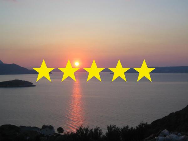 crete sunset with 5 yellow stars